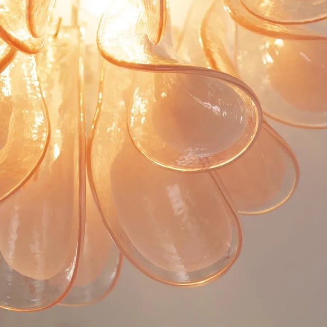 Ceiling with Murano Glass Sellas Pink and White Saddles, Italy, 1990s For Sale - Image 11 of 12