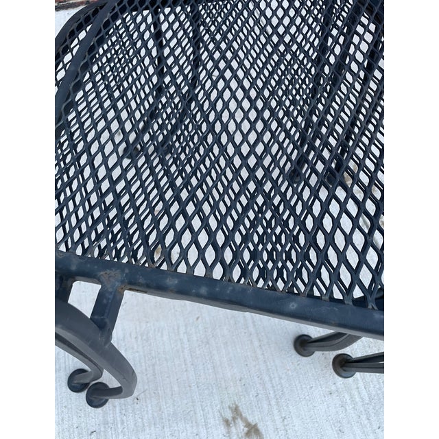 Black Vintage Wrought Iron Patio Garden Set 6 Chairs 54" Oval Table Minimalist For Sale - Image 8 of 17