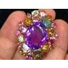 Bochic "Orient" Vintage Multi Tourmaline & Amethyst Ring - 18K Gold & Silver For Sale - Image 16 of 18