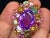 Bochic "Orient" Vintage Multi Tourmaline & Amethyst Ring - 18K Gold & Silver For Sale - Image 16 of 18
