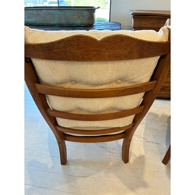 Pair of Wood and Upholstered Armchairs, 1940s/50s, France For Sale - Image 14 of 17