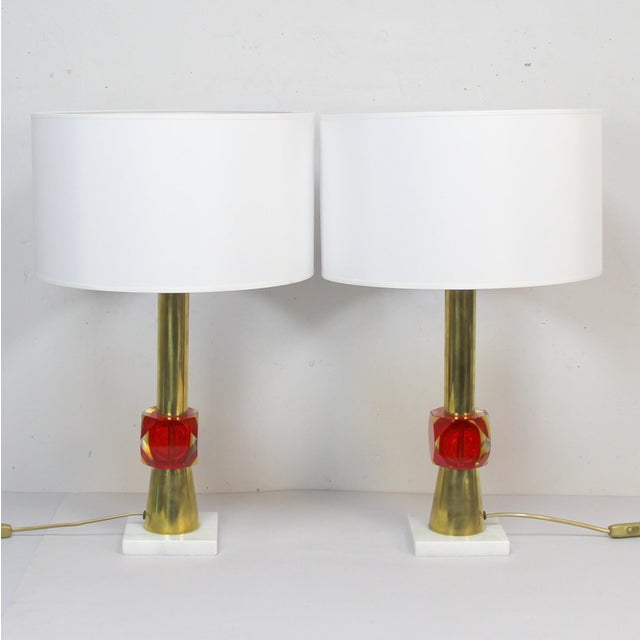 Vintage Italian Murano Glass Lamps, 1970s, Set of 2 For Sale - Image 6 of 6
