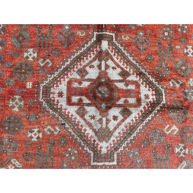 Textile Persian Vintage Shiraz Rug For Sale - Image 7 of 12