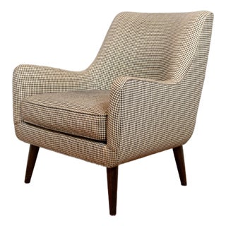 Modern Room & Board 'Quinn' Houndstooth Club Chair For Sale