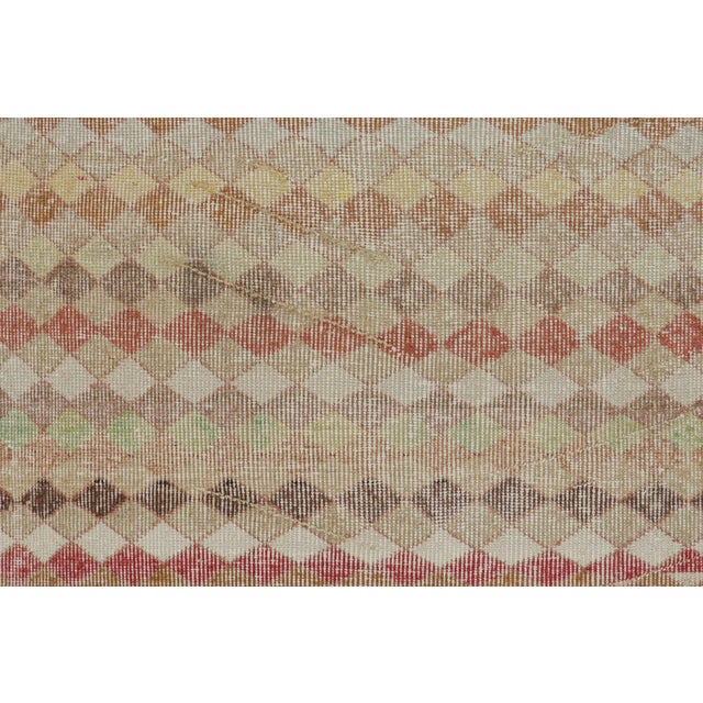 1960s Vintage Zeki Müren Rug in Polychromatic Geometric Pattern by Rug & Kilim For Sale In New York - Image 6 of 8