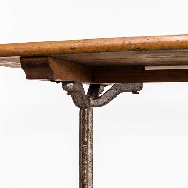 1930’s Original French Cast Base Café Dining Table. Fischel was founded in 1871 by Czech born David Gabriel Fischel, a...