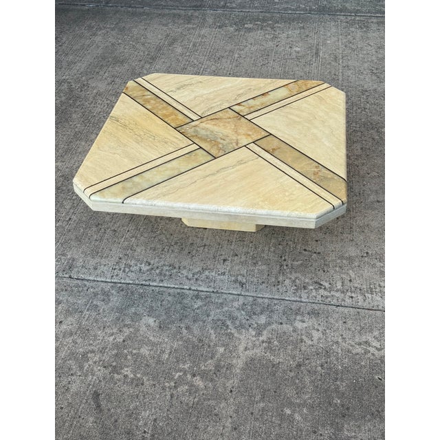 Vintage Maurice Villency Style Postmodern Marble, Onyx, & Travertine Coffee Table, C. 1970s-80s For Sale - Image 9 of 13