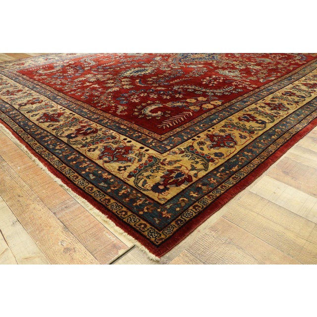 Antique Persian Mohajeran Sarouk Rug, 08'10 X 12'00 For Sale - Image 9 of 11