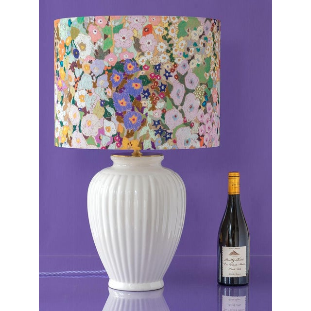 A one-of-a-kind statement table lamp handcrafted from a vintage Royal Delft (De Porceleyne Fles) “Delfts Wit / Delft...