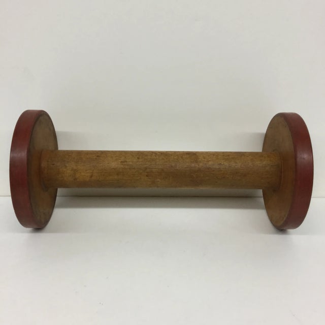 Industrial Antique Wooden Spool Artifact For Sale - Image 3 of 11