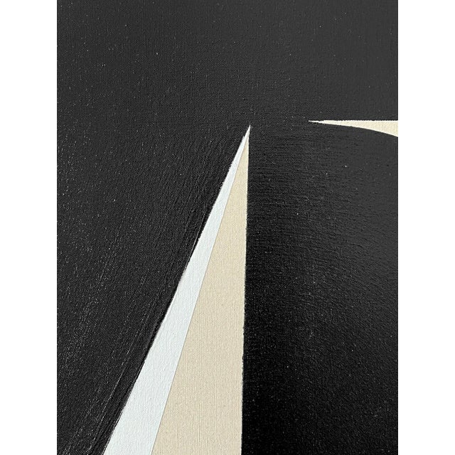 Mid-Century Modern "Abstract Black & White Graphic No. 3" - 18" X 24" Mid Century Modern Painting For Sale - Image 3 of 6