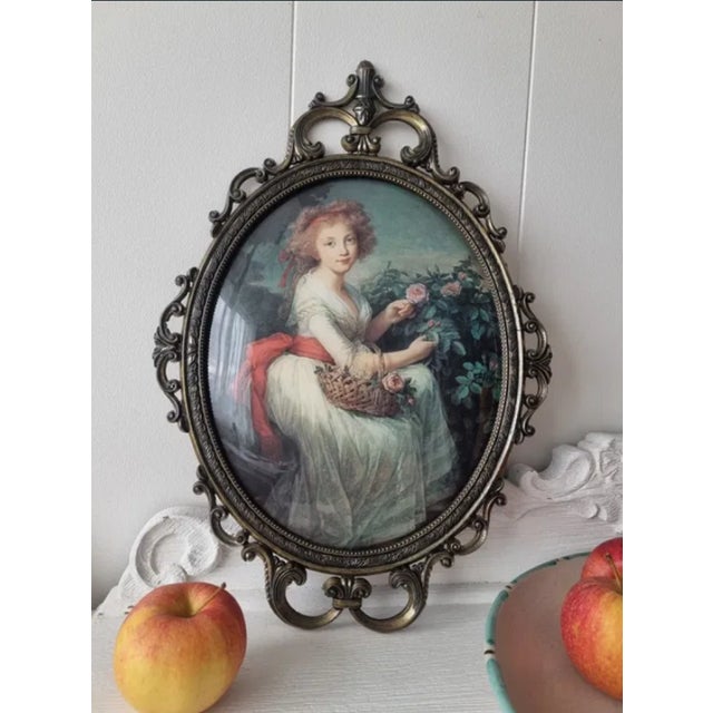 Convex brass frame, picture, 1950s-1970s, dimensions: height 44 cm, width 30 cm, depth 5 cm.