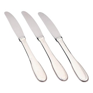 Dinner Knives in Sterling Silver and Stainless Steel by Evald Nielsen, 1930s, Set of 3 For Sale