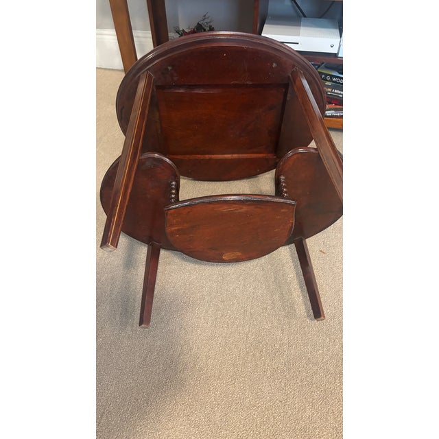 Shell Vintage Stickley & Company Mahogany Kidney Table W/ Mother of Pearl Inlay For Sale - Image 7 of 9