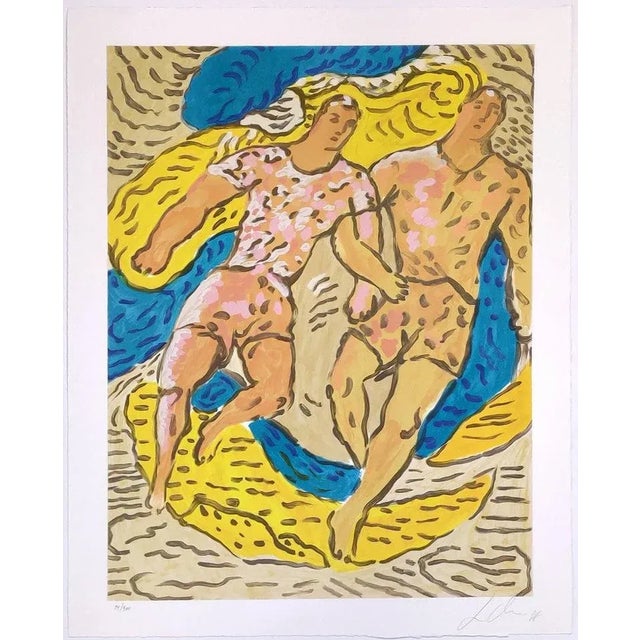 Olympic Athletes, Sandro Chia Lithograph on Paper For Sale