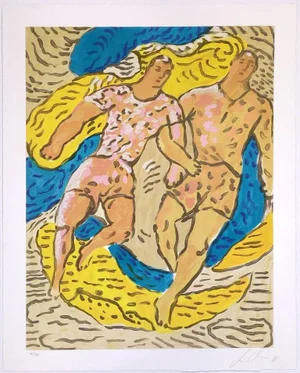 Olympic Athletes, Sandro Chia Lithograph on Paper