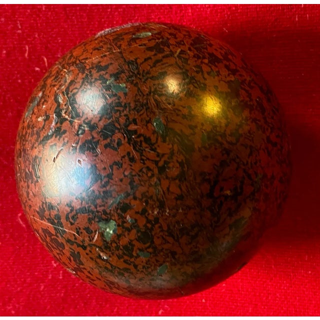 Plastic Antique 19th Century Victorian Composition Sphere Ball Imitating Granite or Porphyry For Sale - Image 7 of 8