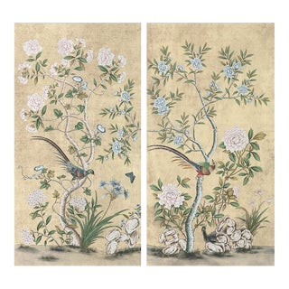 36"*72"/ Panel, a Set of 18th Century Style Chinoiserie Handmade Wall Panels, Vintage , Antique Style, Chinoiserie, Interior Wall Decor For Sale