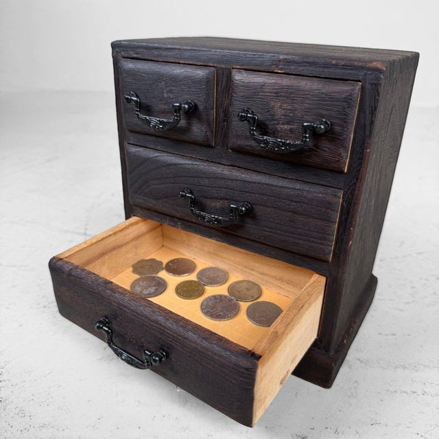 1970s Small Vintage Japanese Ko-Dansu Drawer Cabinet, 1970s For Sale - Image 5 of 9