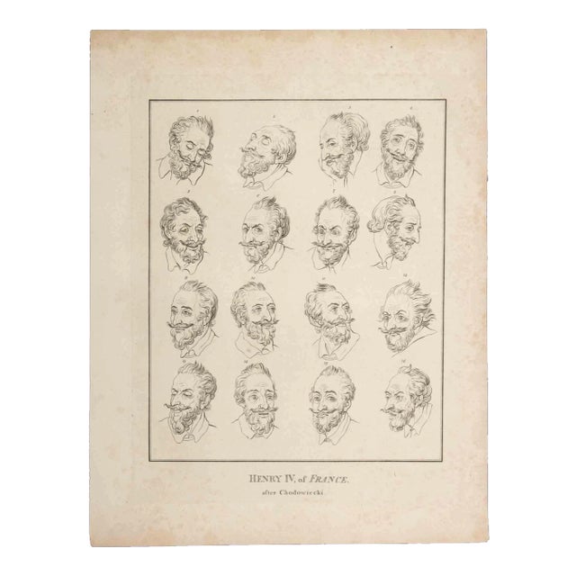 Thomas Holloway, Henry IV of France After Chodowie, Original Etching, 1810 For Sale