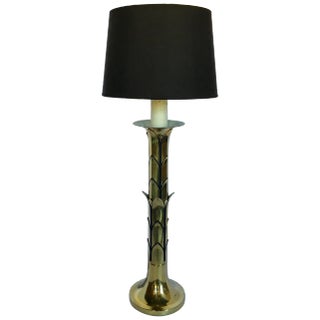 Hollywood Regency Style Brass Palm Tree Table Lamp For Sale