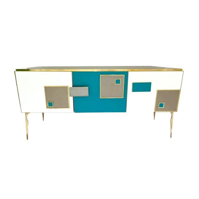 Mid-Century Modern Italian Art Deco Style Sideboard / Credenza Cabinet For Sale - Image 9 of 9
