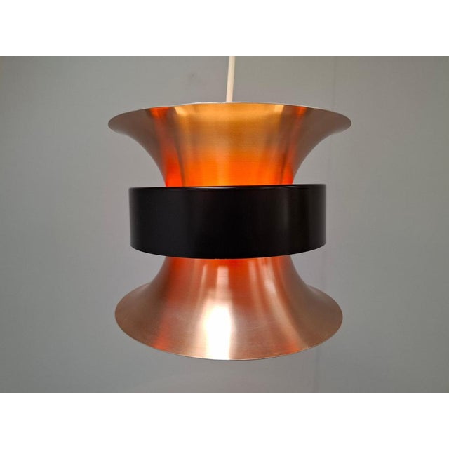 Vintage Danish Brass Pendant Light by Ben Nordsted for Lyskaer, 1970s For Sale - Image 3 of 18