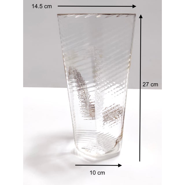 Transparent and Gold Hexagonal Murano Glass Vase attributed to Gino Cenedese for Cenedese, 1950s For Sale - Image 9 of 10