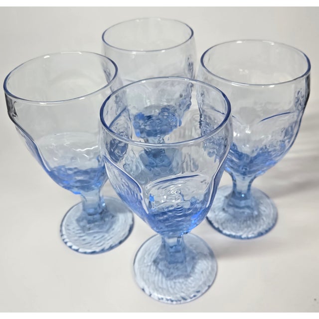 Vintage Periwinkle Ice Goblets- Set of Four For Sale - Image 15 of 18