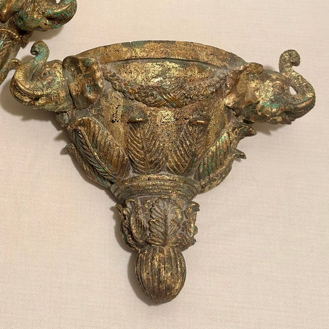 Late 20th Century Hollywood Regency Elephant Sconces Styled After Gampel-Stoll - A Pair For Sale - Image 10 of 12