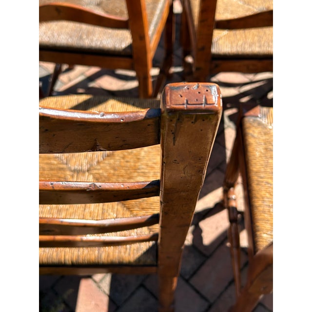 Brown Ladderback Rush Seat Dining Chairs -Set of 10 For Sale - Image 8 of 17