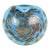 Vintage Murano Sky Blue Copper Aventurine Flecks Spots Italian Art Glass Decorative Bowl Ashtray Dish For Sale