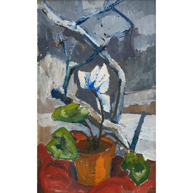 Majken Bergvin, Winter Cyclamen, 1965, Oil on Canvas, Framed For Sale - Image 13 of 18