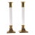 Vintage Lucite and Brass Taper Candleholder Pair For Sale