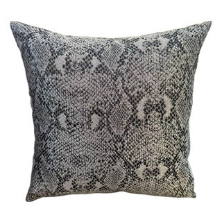 Dark Snakeskin Woven Cushion Cover For Sale