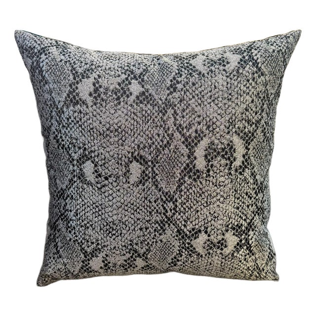 Dark Snakeskin Woven Cushion Cover For Sale