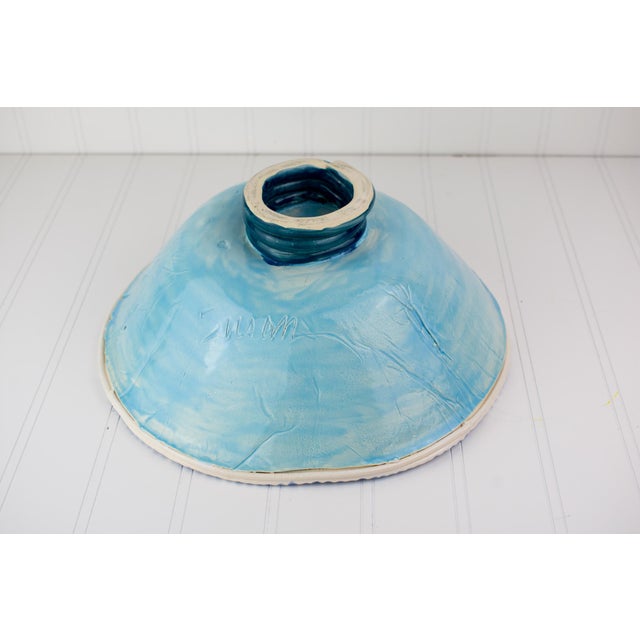 Purple Signed Postmodern Majolica Pottery Bowl - Circa 1990's For Sale - Image 8 of 18