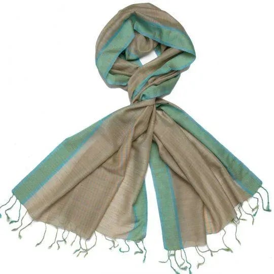 Indian Penelope Aquamarine Scarf For Sale - Image 3 of 3