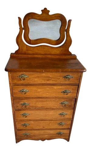 Victorian Chest of Drawers With Vanity Mirror