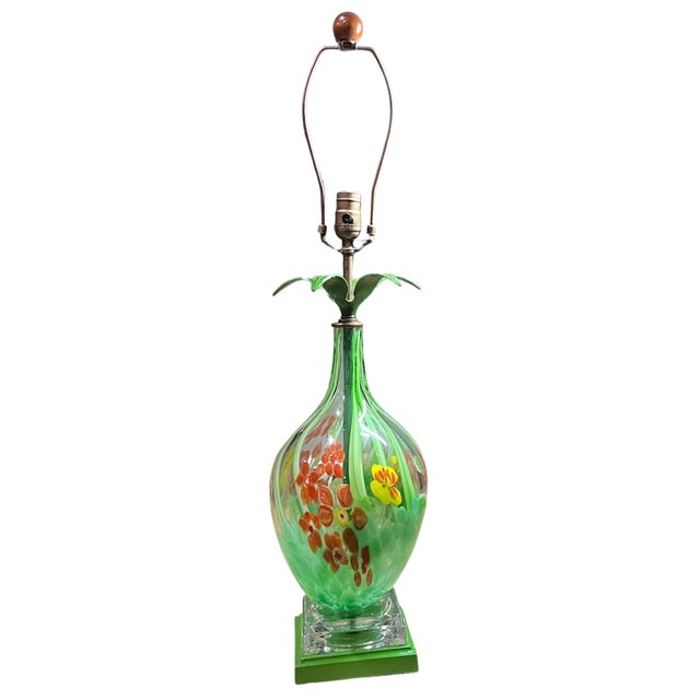 Art Glass Millefiori Floral Table Lamp For Sale - Image 14 of 18