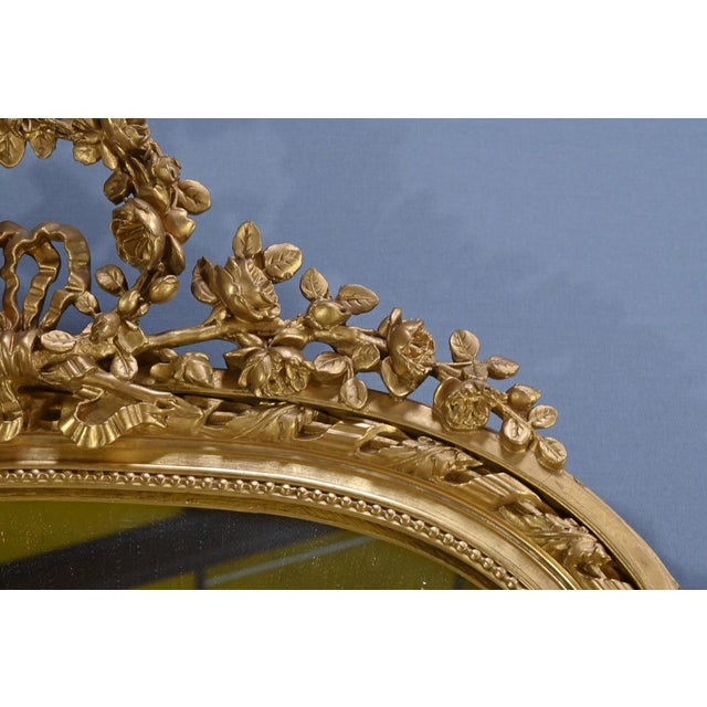 Mid-19th Century Louis XVI Golden Mirror For Sale - Image 9 of 18