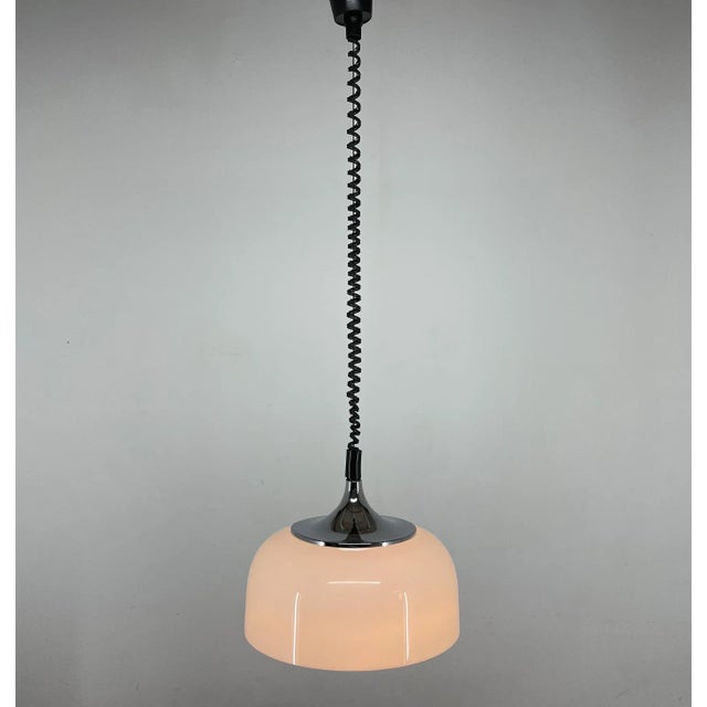 Mid-Century Modern Mid-Century White Pendant attributed to Harvey Guzzini for Meblo, Italy, 1970s For Sale - Image 3 of 12