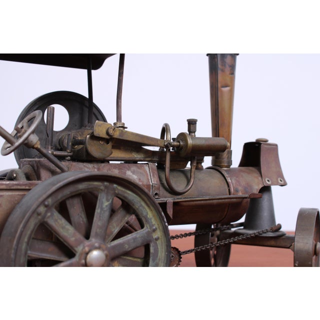 Industrial Revolution Style Brass Steam Engine Tractor, 1970s For Sale - Image 4 of 15