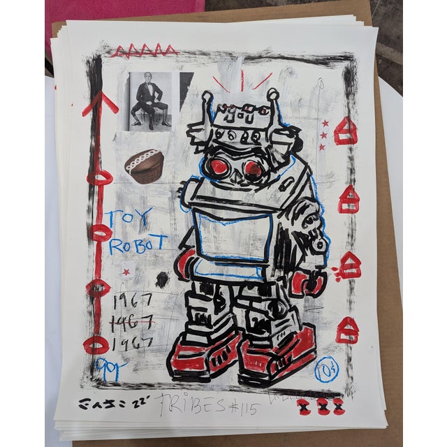 Paper Toy Box Menace - Original Contemporary Pop Street Art Acrylic on Posterboard For Sale - Image 7 of 7
