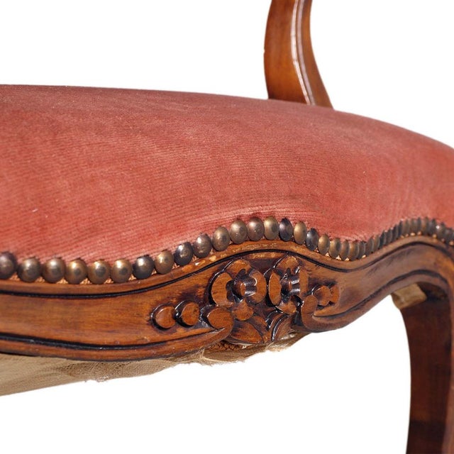 Set of Venice Baroque Louis XvVArmchairs in Carved Walnut with Floral Motif, 1890s For Sale - Image 4 of 10
