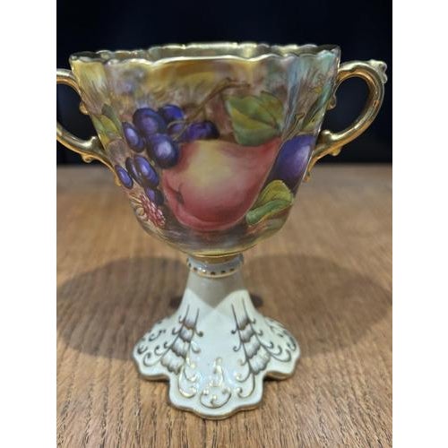 Gold Orchard Fruit Cup in Bone China by D Jones for Aynsley For Sale - Image 3 of 6