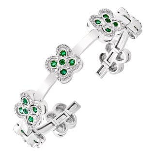 Emerald and Diamond and Gold 37 Grams Cuff Bangle /Bracelet in 18 Karat Gold For Sale