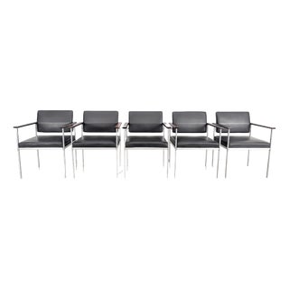 Vintage Chairs in Leather from Lübke, Set of 5 For Sale