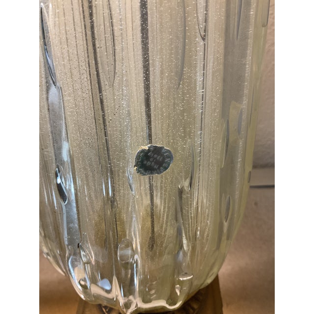 Mid 20th Century Mid 20th Century Stunning Pair of Murano Glass Lamps W/ Venetian Shades - a Pair For Sale - Image 5 of 15