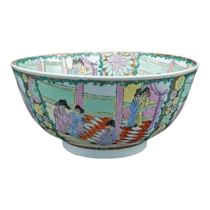 1900s Antique Victorian Chinese Ceramic Decorative Bowl